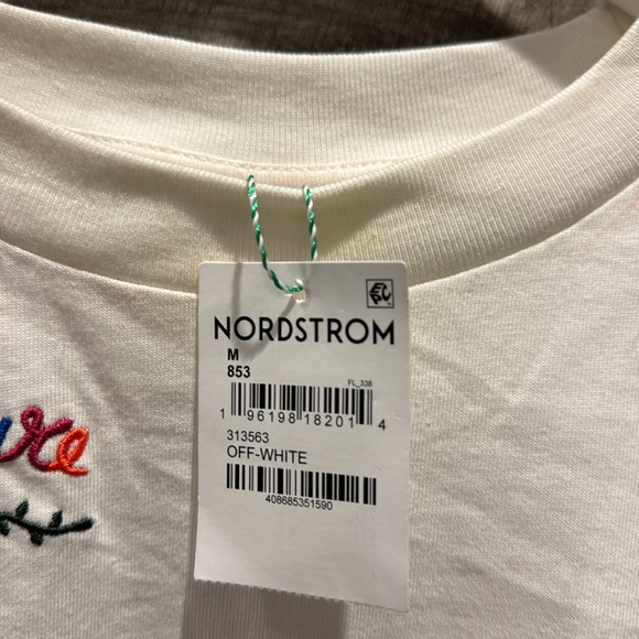 FARM Rio NWT oversized Tee-Shirt with embroidered message and shoulder Pads. - Picture 3 of 11